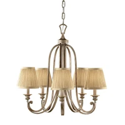 Hot Elstead Wohnlicher Kronleuchter SAMISE Ø67cm höhenverstellbar