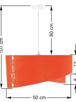BPS Koncept Wohnzimmer Hängelampe Orange Bunt Stoff rund Ø50cm* Hängelampen|Moderne Lampen