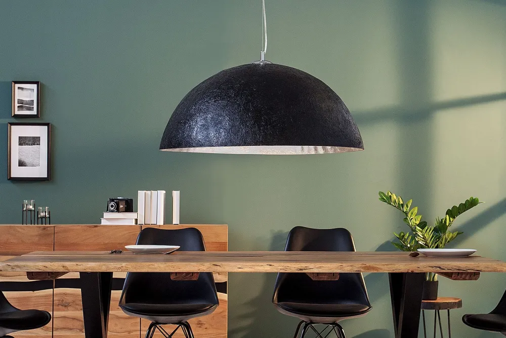 Online Invicta Interior Wohnzimmer Hängelampe Schwarz Modern Design Ø70cm