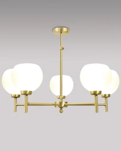 Outlet Giovanni Battista Wohnzimmerlampe TRIVIA Echt-Messing Glas verstellbar