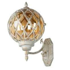 Discount Easylight XL Außenleuchte Weiß Gold IP44 Vintage Kugel Schirm