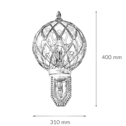 Discount Easylight XL Außenleuchte Weiß Gold IP44 Vintage Kugel Schirm