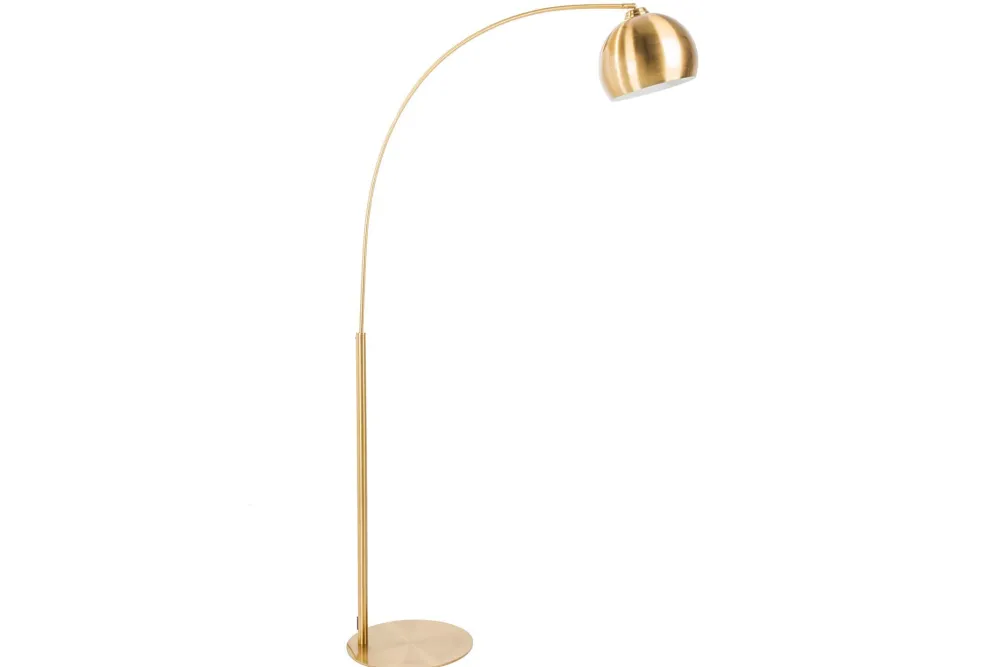 Invicta Interior XXL Bogenlampe Metall 205 cm E27 Retro elegant in Gold* Badezimmer Lampe|Bürolampen