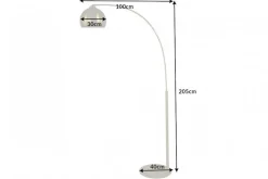 Invicta Interior XXL Bogenlampe Metall 205 cm E27 Retro elegant in Gold* Badezimmer Lampe|Bürolampen