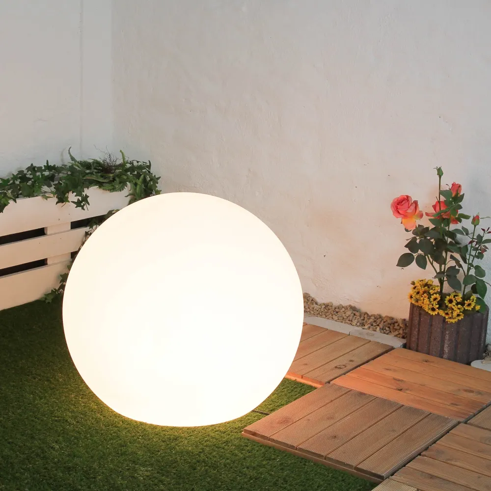 Nowodvorski XXL Gartenlampe in Weiß Kugel Schirm Ø80cm* Moderne Lampen|Dekolampen Außen