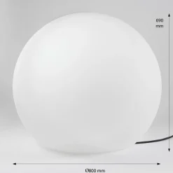 Nowodvorski XXL Gartenlampe in Weiß Kugel Schirm Ø80cm* Moderne Lampen|Dekolampen Außen