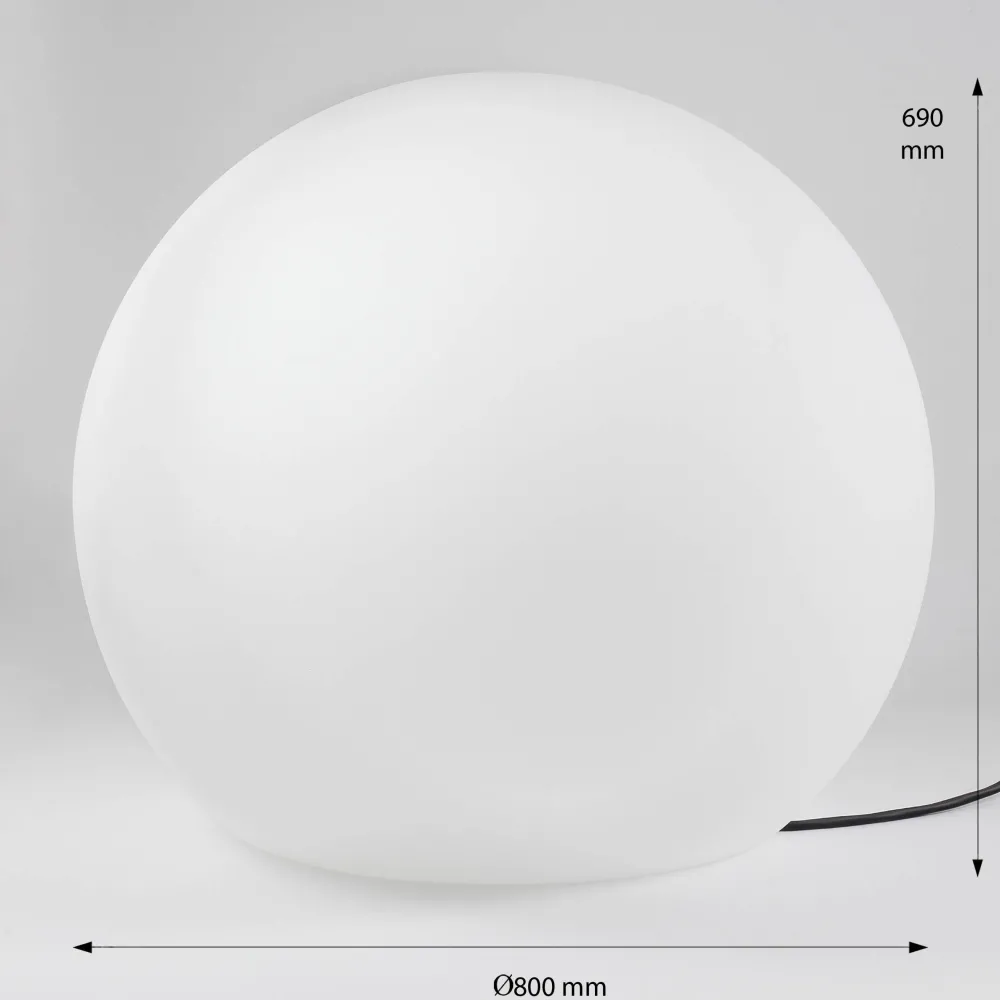 Nowodvorski XXL Gartenlampe in Weiß Kugel Schirm Ø80cm* Moderne Lampen|Dekolampen Außen