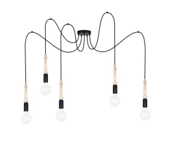 Belis XXL Hängelampe Spider Schwarz L:400 cm E27 5-flammig* Hängelampen|Bürolampen