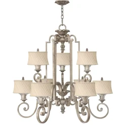 Elstead XXL Kronleuchter AGED Creme 9xE27 kürzbar Esstisch* Hängelampen|Esszimmer Lampen