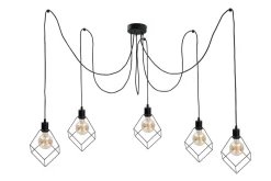 Online Keter XXL Pendelleuchte Metall 5-flammig E27 Schwarz