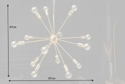 Clearance Invicta Interior XXL Pendelleuchte Metall L:87 cm E27 14-flammig in Gold