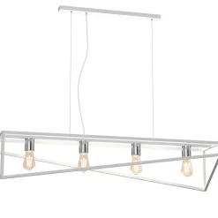 Sale Luminex XXL Pendelleuchte Weiß Chrom E27 100 cm Industrial