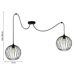 New Belis XXL Spider Hängelampe Draht Kugeln Metall E27 L:400 cm