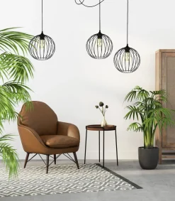 Belis XXL Spider Hängelampe Draht Metall 3-flammig L:400 cm* Hängelampen|Bürolampen