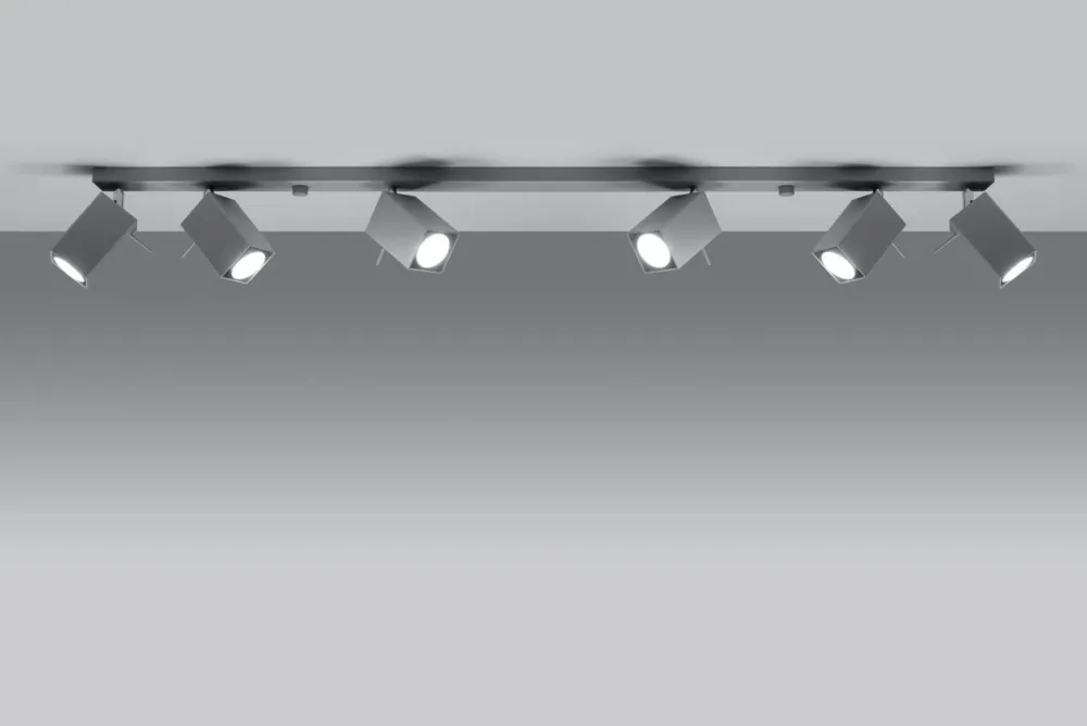 Clearance Sollux XXL Spot Strahler FALERIA Grau 120 cm lang 6x GU10