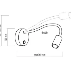 Easylight Zeitlose LED Wandlampe Schwarz Metall flexibler Arm* Moderne Lampen|Küchenlampen